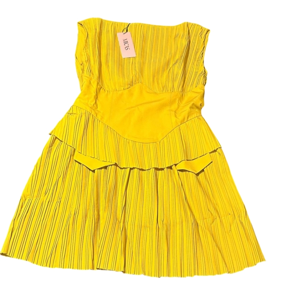 Pleated Patchwork Corset Sleeveless Mini Dress